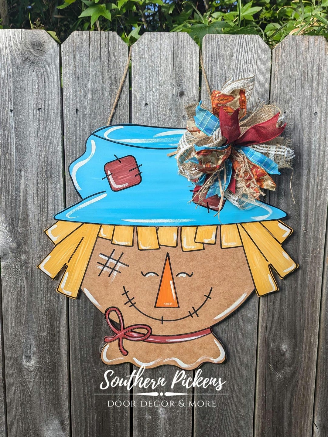 Scarecrow Door Hanger | Fall Scarecrow Door Hanger | Happy Fall Door ...
