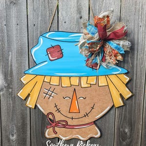 Scarecrow Door Hanger | Fall Scarecrow Door Hanger | Happy Fall Door Hanger | Fall Decor | Scarecrow Wreath | Scarecrow Fall Home Decor