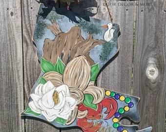 Louisiana Culture Door Hanger | Bayou Decor |Front Door Decor | Louisiana Decor | Magnolia Decor | Door Hanger | Door Wreath | Housewarming