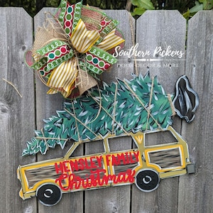 Weihnachten Familie Urlaub Kombi Türschild | Weihnachtsbaum Kombi | Griswold Familie Weihnachten | Weihnachts-Türschild