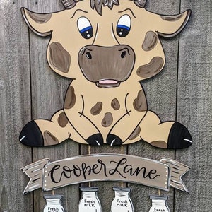 Cow Bull Calf Hospital Baby Door Hanger, Cowboy Nursery, Hospital Announcement, Baby Reveal, Cowboy Baby