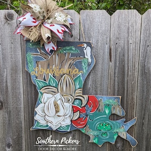Louisiana Culture Door Hanger | Bayou Decor |Front Door Decor | Louisiana Decor | Magnolia Decor | Door Hanger | Door Wreath | Housewarming
