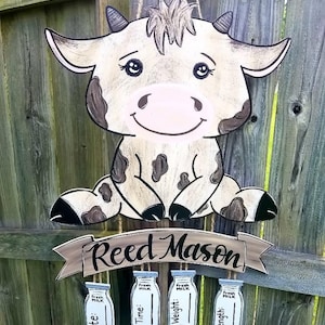 Cow Hospital Baby Door Hanger, Baby Calf Cowboy Nursery, Hospital Announcement, Baby Reveal, Cowboy Baby, Farm Nursery, Farm Baby Decor