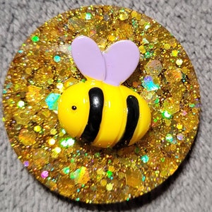 Gold Bee Glitter Badge Holder