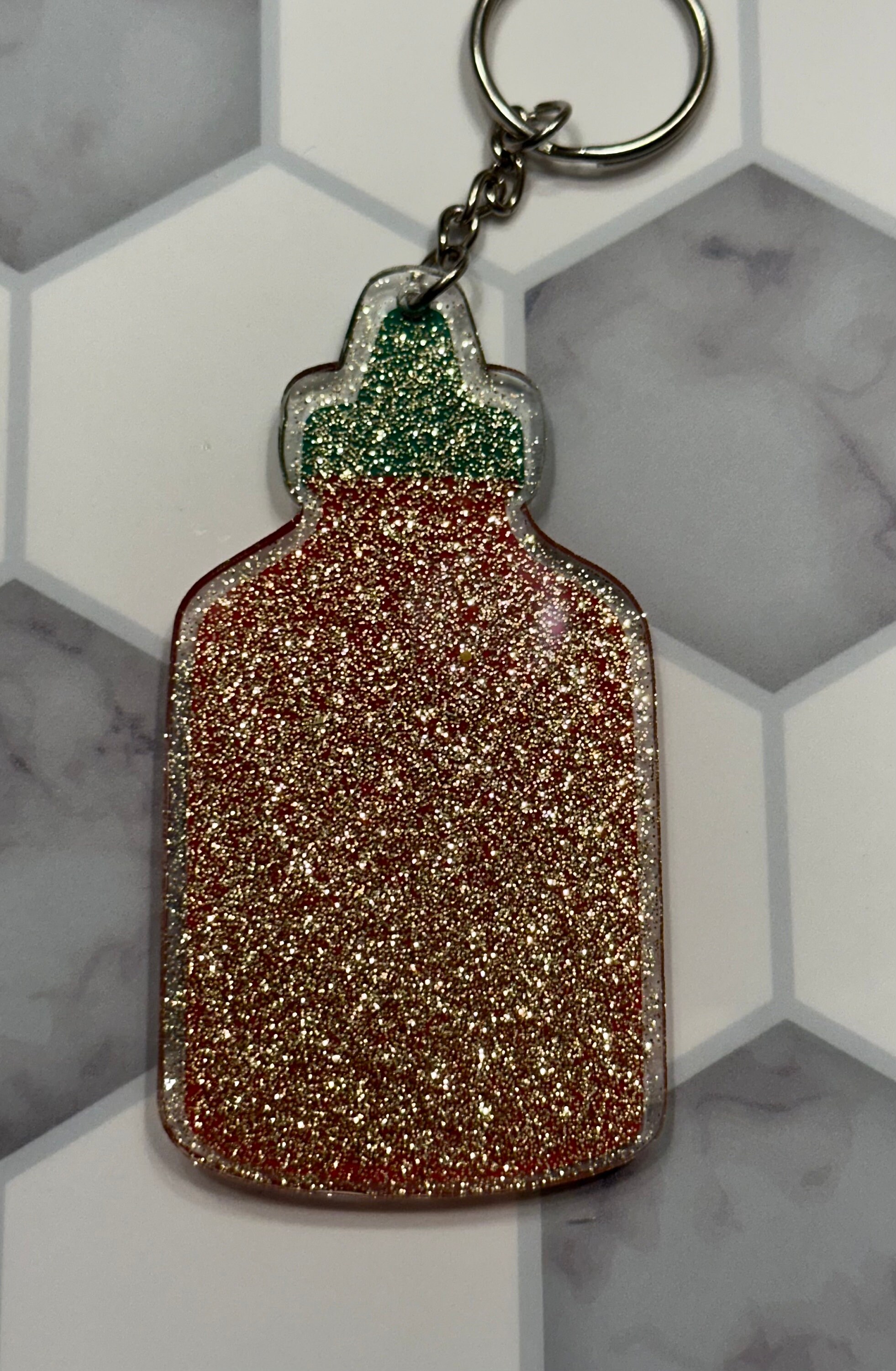 HolaGlitter Hot Sauce Keychain