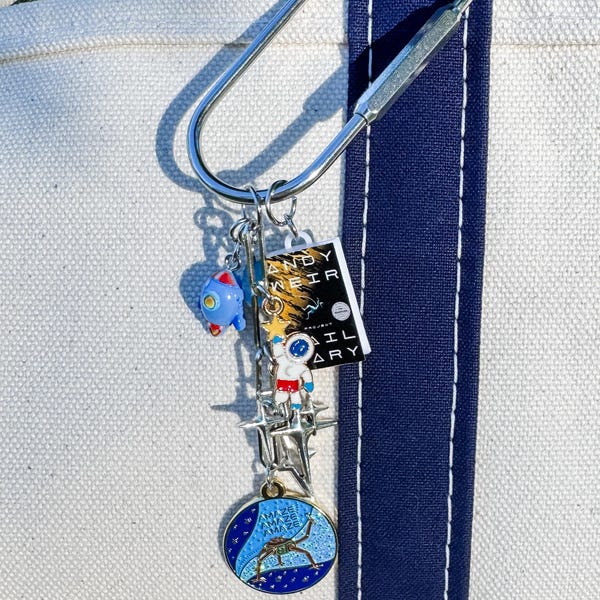 Project Hail Mary Bag Charm | Sci-Fi Astronaut Enamel Keychain