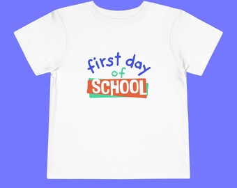 Camiseta para niño pequeño "Primer día de clases": Camisa de algodón suave para niños
