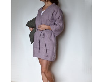 Linen Women Bathrobe, Linen kimono robe, Bathrobe, Soft Linen Robe, Robes for women, Bath robe, Natural Robe, Linen Dressing Gown,Robe women