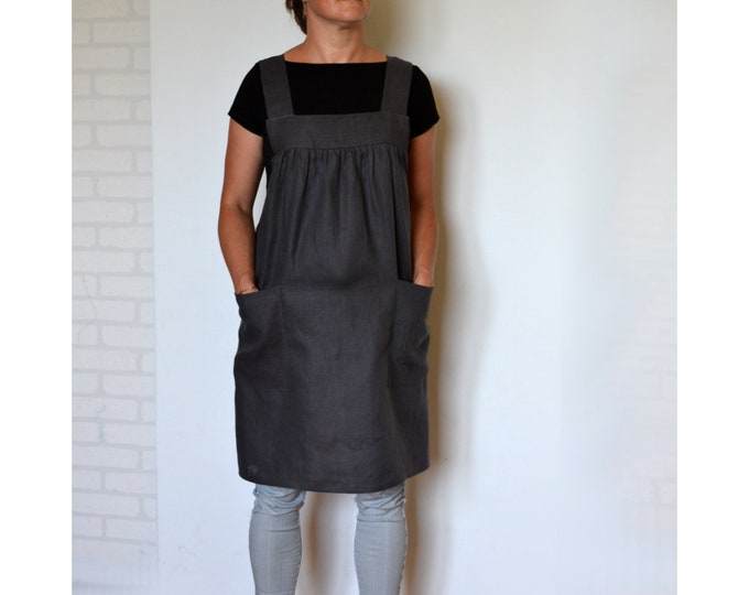 Plus Size Apron, Linen Apron, Plus Size Linen Apron, Apron for Women