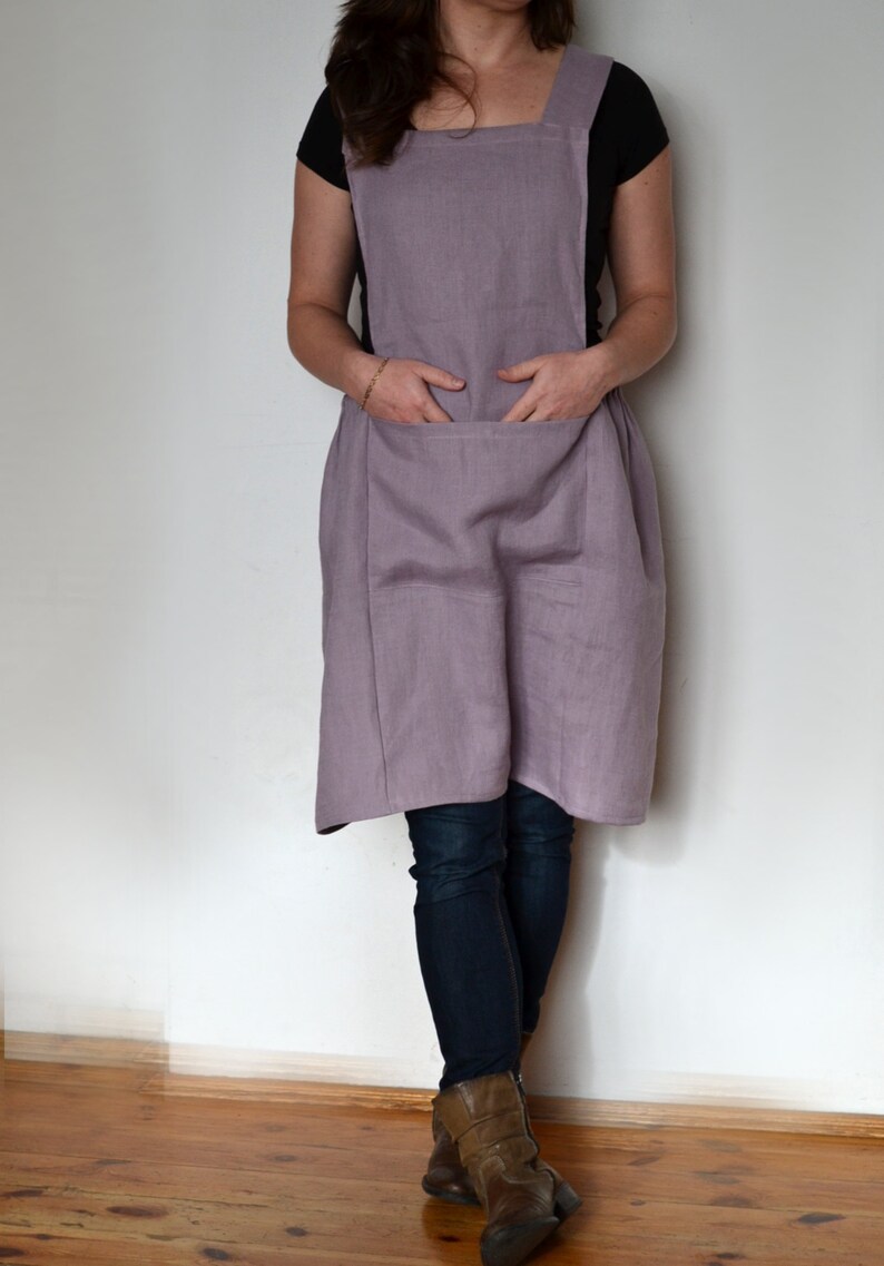 Apron Dress Linen Apron Dress Artist Apron Woman Apron Etsy