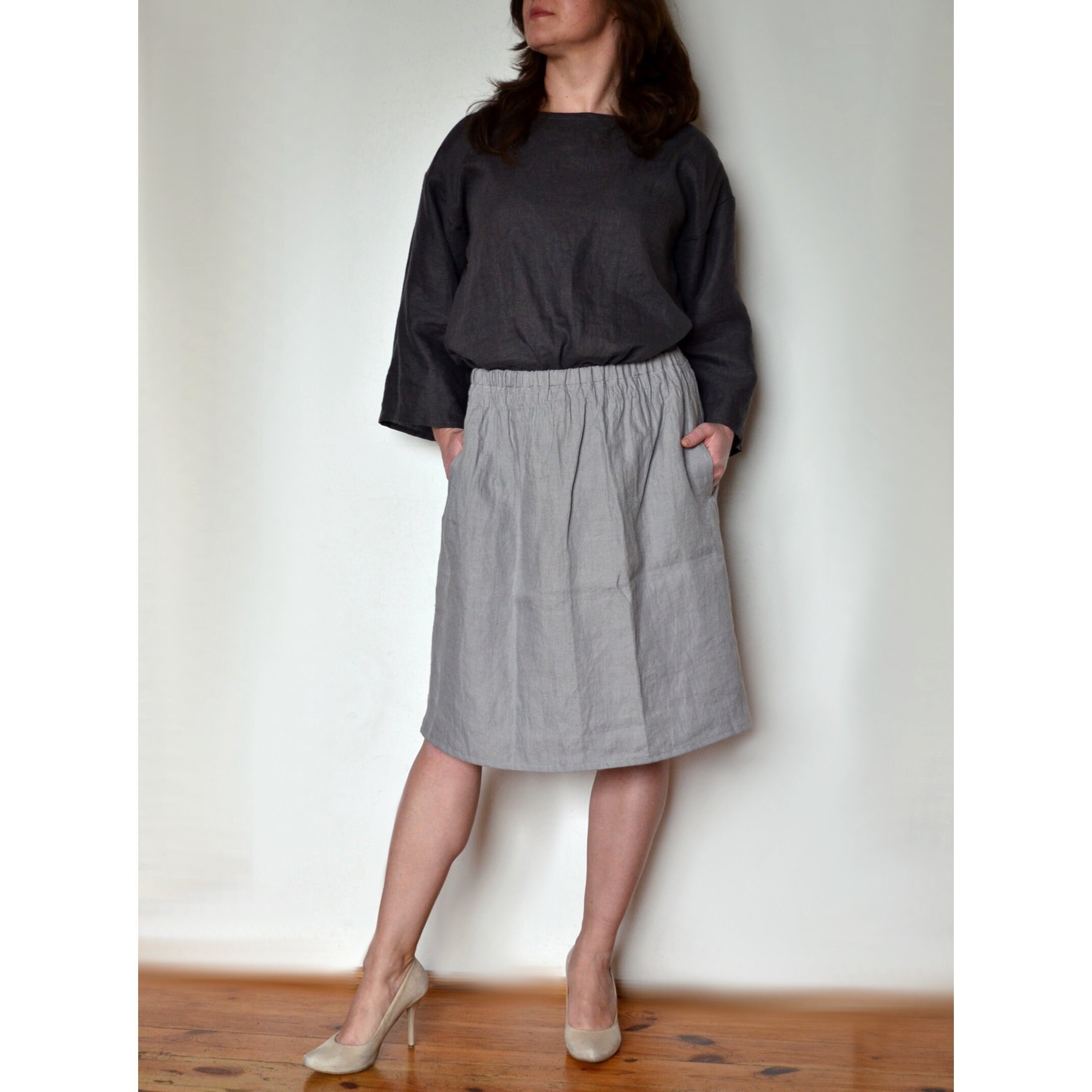 grey summer skirts