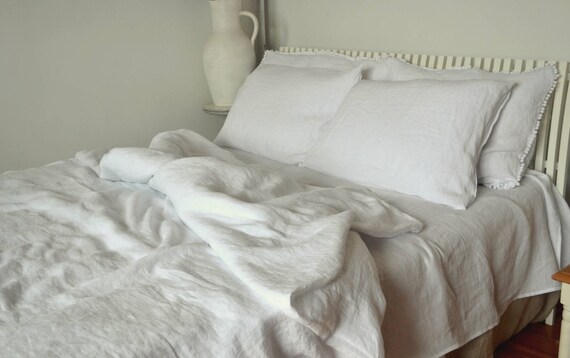 Linen Bedding Set Linen Duvet Cover Linen Bedding White Etsy