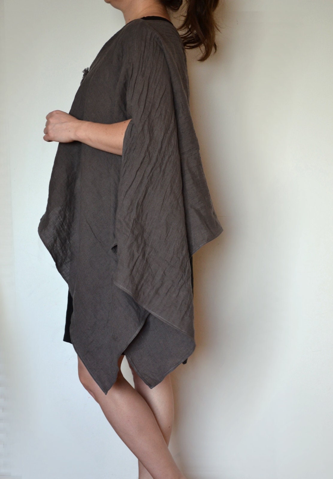 Linen Poncho Summer Poncho Linen Gray Cape Women Ponchos - Etsy