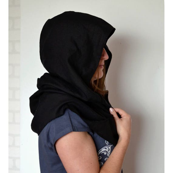 Scarf Hood, Hooded Scarf, Summer Scarf Hood,linen Scarf Hood