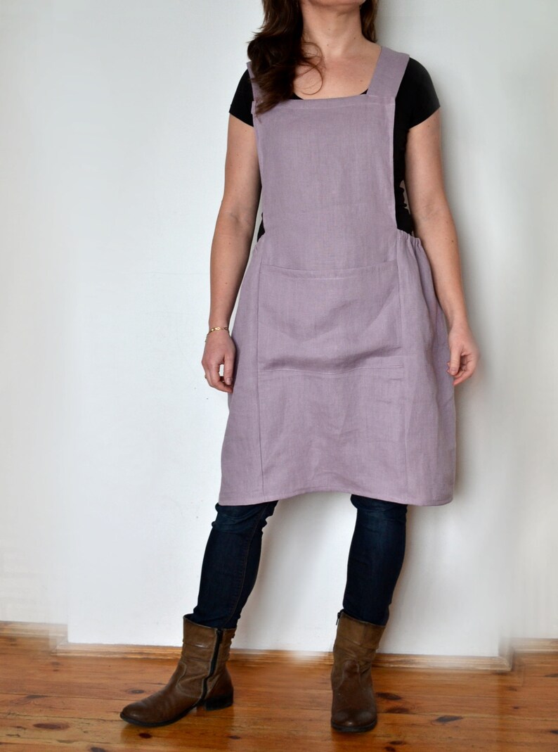Apron Dress Linen Apron Dress Artist Apron Woman Apron Etsy