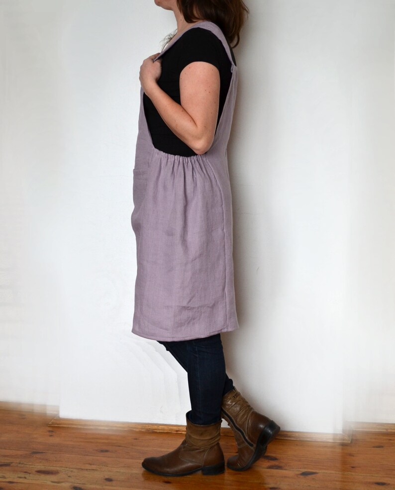 Apron Dress Linen Apron Dress Artist Apron Woman Apron Etsy