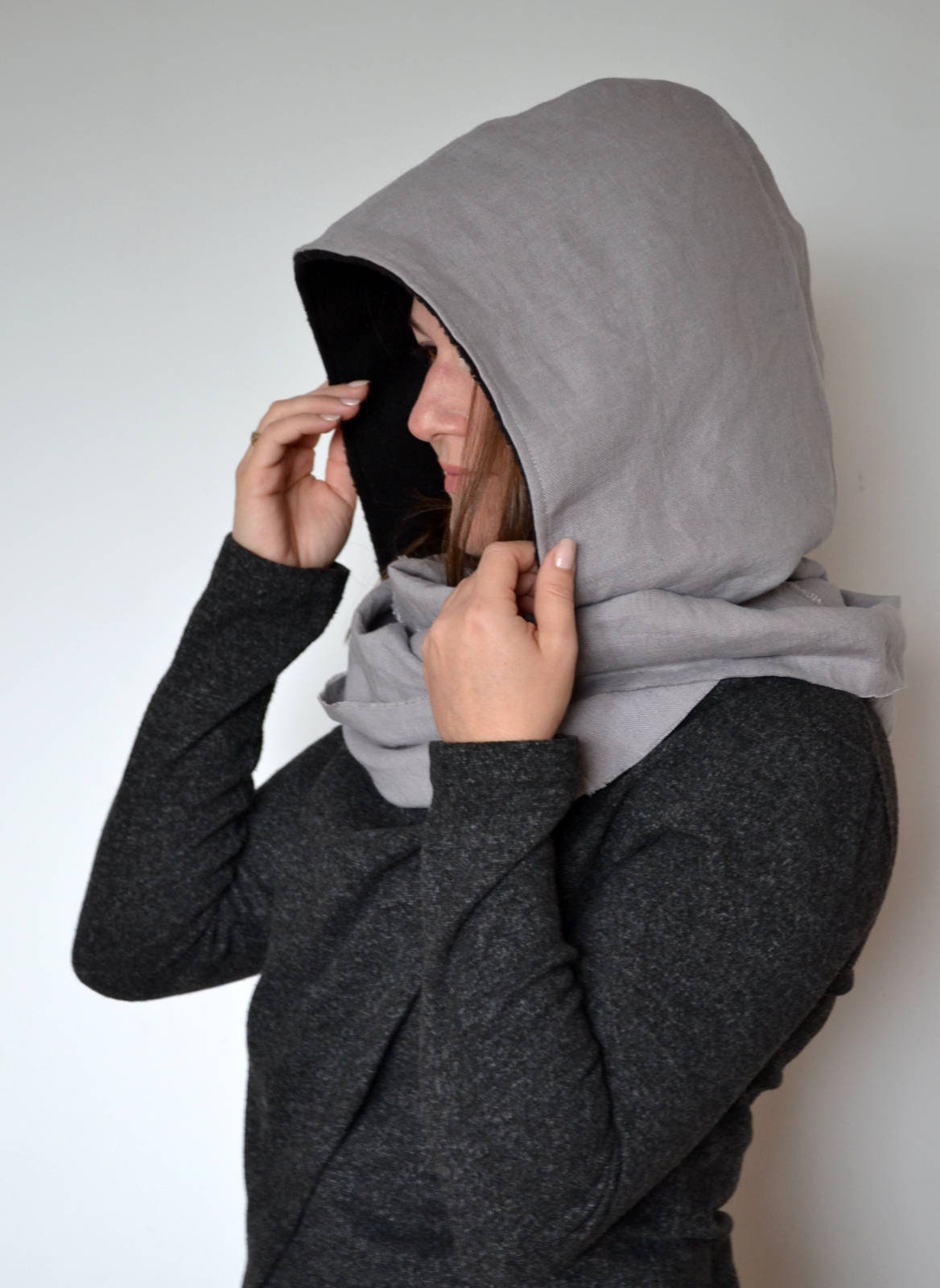 Kapuzenschal Schal Kapuze mit Fleece Winter Hoodie - Etsy.de