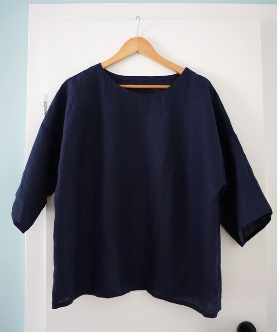 Linen top, linen Shirt, summer blouse, womens blouse, blouse top, blouse with long sleeve, size 2XL