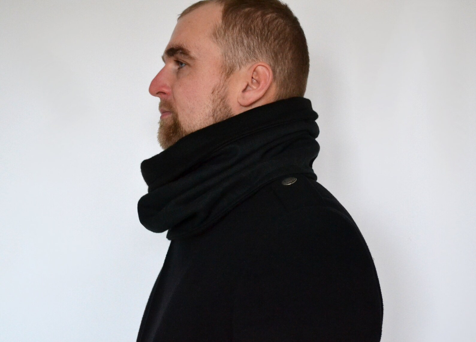 Men's cowl Men cowl fleece Black scarf Unisex cowl Etsy
