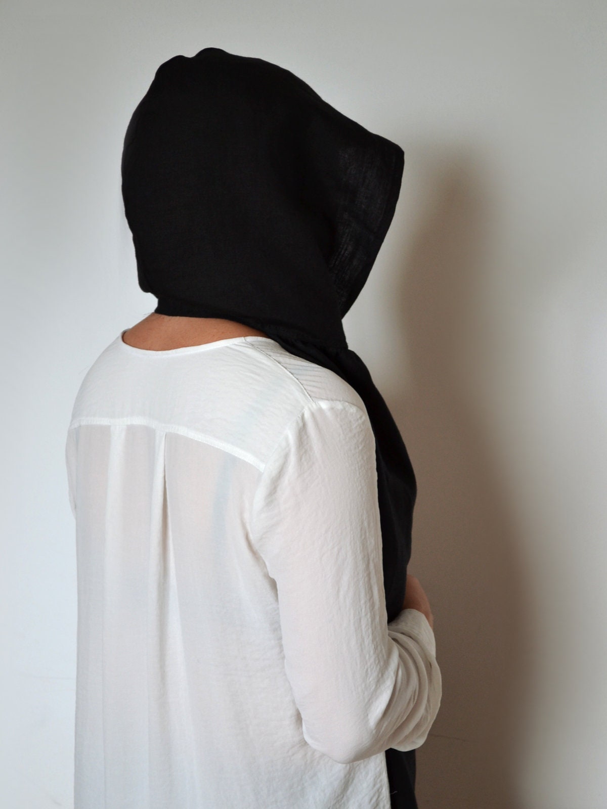 Black Hood Scarf, Hooded Scarf, Scarf Hood, Hoodie, Festival