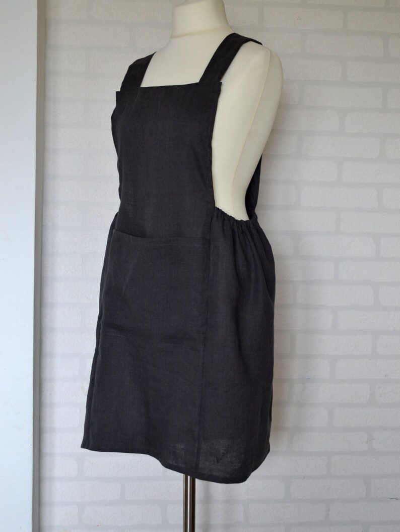 Apron Dress Linen Apron Dress Artist Apron Woman Apron Etsy