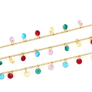 Cadena de circonita redonda, cadena semiacabada rellena de oro de 18 quilates, cadenas de bisel redondo, cadena ovalada, cadena empalmada, para hacer collares y pulseras, 3,8 x 2 mm