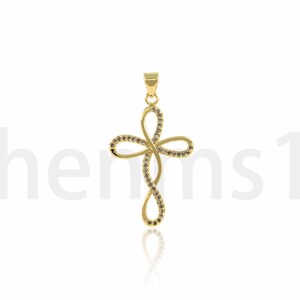 Cross Pendant, Religious Necklace, Micropavé CZ Christian Necklace,18K Gold Filled Cross Charm, DIY Jewelry Making Supplies,19.5x35.5x2mm