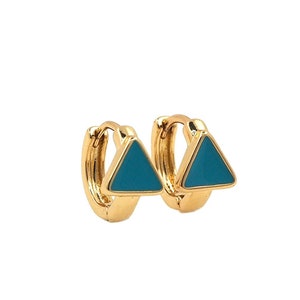 Enamel Triangle Earrings, Triangle Earrings, 18K Gold Filled Geometric Earrings, Simple Earrings, Enamel Jewelry,DIY Jewelry Supplies 11x7mm