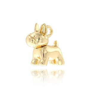 Gold Dog Pendant, 18K Gold Filled Pet Necklace, Animal Charm, Cute Charm, Dog Charm, DIY Jewelry Supplies,10.7x9x5mm