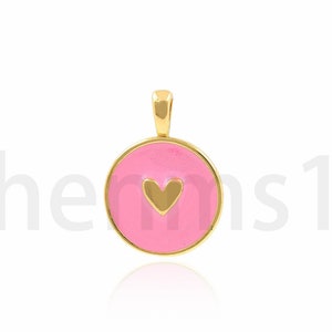 Love Charm, Enamel Charm,Enamel Pendant, 18K Gold Filled Heart Pendant,Red Heart Pendant, DIY Jewelry Making Supplies,17.5x24.5x2.7mm