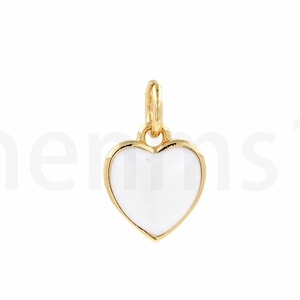 18K Gold Filled Heart Pendant,Enamel Charm,Red Heart Pendant, Love Charm, Enamel Pendant, DIY Jewelry Making Supplies,8.7x13.2x2.4mm