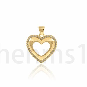 Micropavé CZ Love Jewelry,18K Gold Filled Love Pendant, Heart Charm,Gift for Her, DIY Jewelry Making Supplies,20.5x25x3.6mm