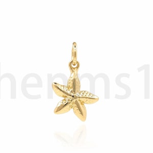Starfish Pendant, 18K Gold Filled Starfish Charm, Sea Life Pendant, Sea Life Charm, DIY Jewelry Making Supplies, 12.5x8.5x1.7mm