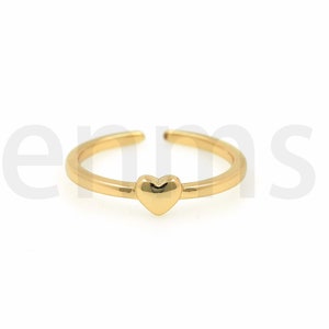 Minimalist Style Rings, 18K Gold Filled Heart Rings, Open Rings, Adjustable Rings, Simple Rings, Heart Jewelry