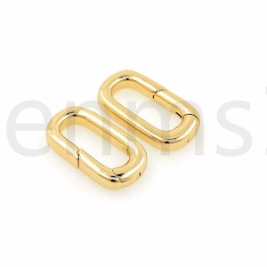18K Gold Filled Mountaineering Clasp, Gold Clasp, Press Clasp, Oval Clasp, Spring Clasp,  DIY Jewelry Accessories,18x9.5x3mm