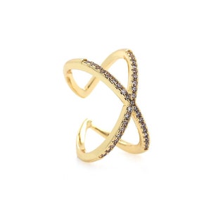 Stackable Rings,18K Gold Filled Chain Rings, Statement Rings, Twist Rings, Adjustable Rings, Open Rings, Twist Rings,