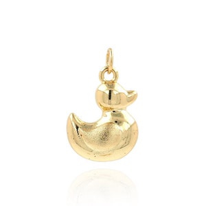 Duck Pendant, Animal Charm, Animal Jewelry, 18K Gold Filled Duck Necklace, Bird Charm, Flying Necklace, DIY Jewelry Supplies, 20x13.6x7mm