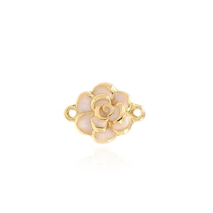 Connector Charm,Flower Connector, 18K Gold Filled Flower Charm, Plant Connector,Floral Links for DIY Jewelry Making Supply,20x15x3mm