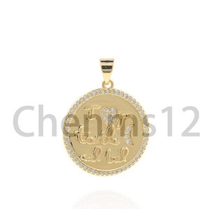 Pingente de moeda redonda, pingente de letra preenchido com ouro 18K, pingente de coração, pingente de lua, pingente de lua crescente, suprimentos de joias DIY, 28x20,5x1,8mm