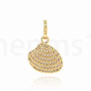 18K Gold Filled Ocean Jewelry, Shell Pendant, Shell Necklace, Shell Charm, DIY Jewelry Making Supplies, 28x19x3.8mm