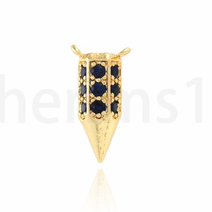 Pencil Pendant, Micropavé CZ Pencil Charm, Painter&#39;s Gift, 18K Gold Filled Artist Pendant, DIY Jewelry Supplies, 9x18x6mm