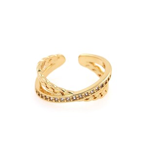 Open Rings, 18K Gold Filled Chain Rings, Micropavé CZ Statement Rings, Twist Rings, Adjustable Rings, Twist Rings, Stackable Rings