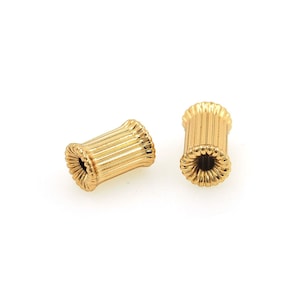 10 pcs 18K Gold Filled Round Spacer Beads,Large Hole Cylindrical beads,Barrel beads,DIY Bracelet Necklace Supplies,8.5x5.5mm