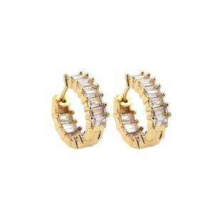 Sierlijke oorbellen, Micropave CZ gouden oorbellen, 18K Gold Filled ronde oorbellen, holle oorbellen, oorbel charme, DIY sieraden maken, 16.8x14.8x5.5mm
