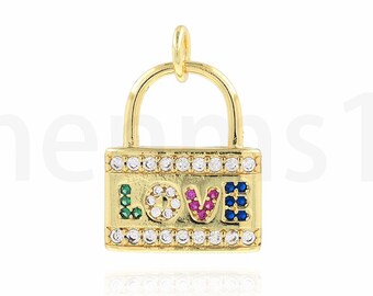 ファッションワードロックペンダント、18Kゴールドフィルドラブ