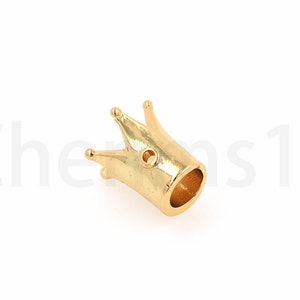 18K Gold Filled Crown Charm, Crown Beads,Large Hole Beads ,Crown Charm, Bracelet Beads, DIY Jewelry Supplies, 10.5x12x10.5mm