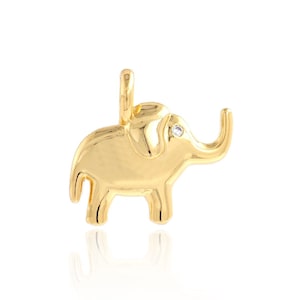 Dainty Elephant Pendant,18K Gold Filled Elephant Pendant,Wildlife Pendant, Elephant Necklace,DIY Jewelry Supplies, 15x15x5mm