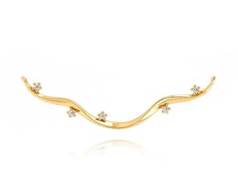 Leaf Necklace,18K Gold Filled Olive Branch Necklace,Leaf Pendant,Branch Pendant,Plant Pendant,Plant Charm,DIY Jewelry Supplies,13x40x2mm