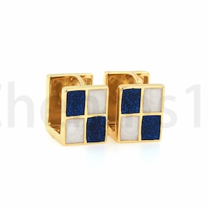 1 Pair, Square Enamel Earrings, 18K Gold Filled Rubik's Cube Earrings, Enamel Charm,Square Earrings,Enamel Earrings,Gift for Her,13x9x11.5mm