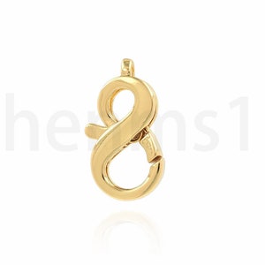 Infinity Symbol Clasp, 18K Gold Filled Spring Clasp, Carabiner, Infinity Clasp, Necklace Clasp, DIY Jewelry Supplies, 11x20.5x5mm